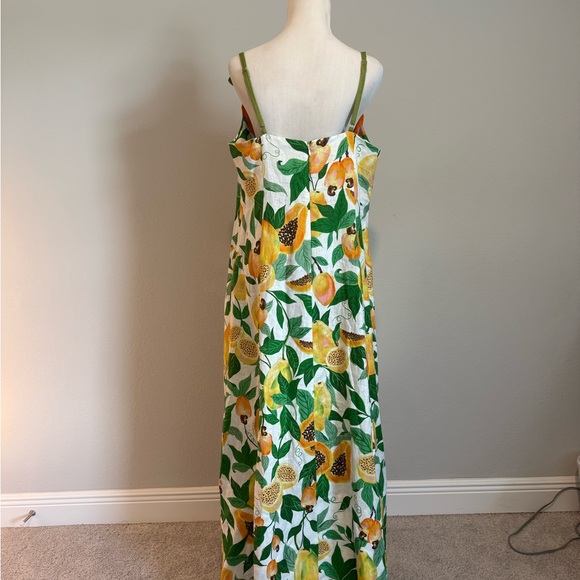 Farm Rio Papaya Salad Scarf Sleeveless Maxi Dress size XL ** MSRP $298 ** - Picture 4 of 7